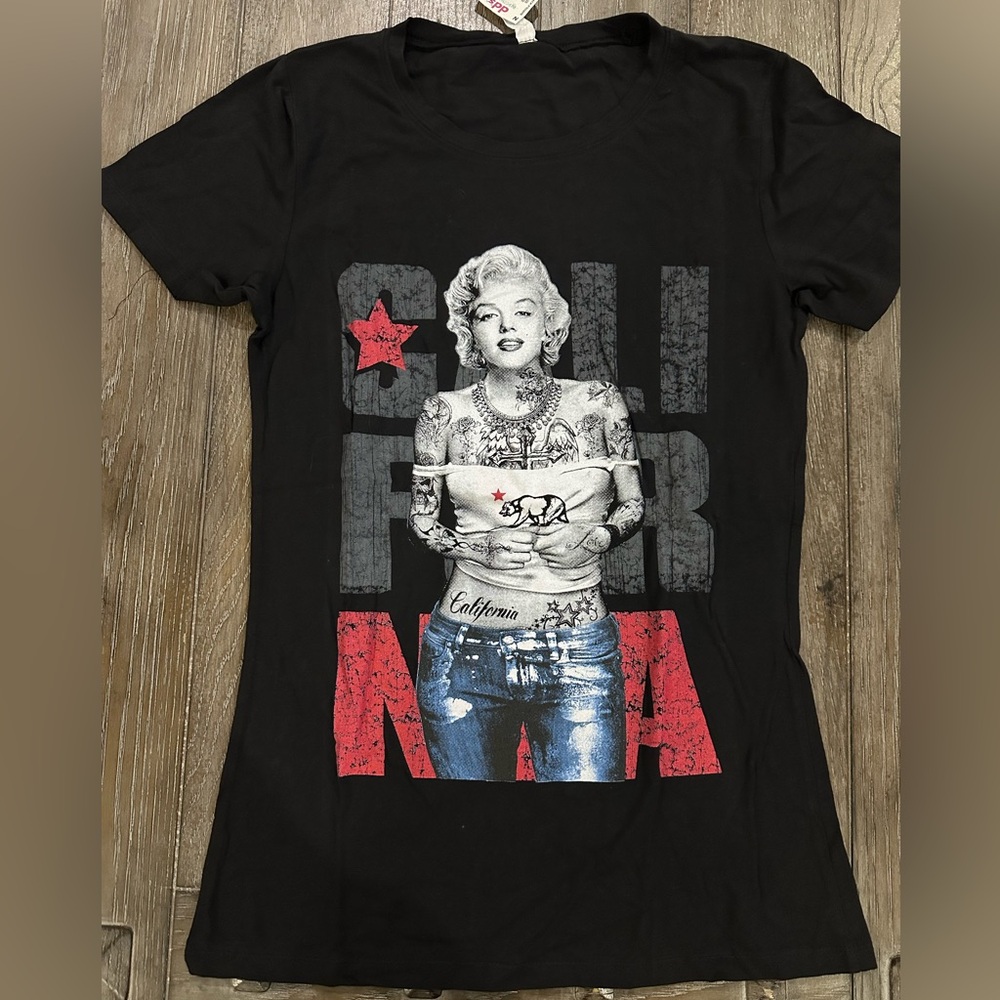 S&G Apparel Inc. Black Graphic Tee with Red and Gray Accents